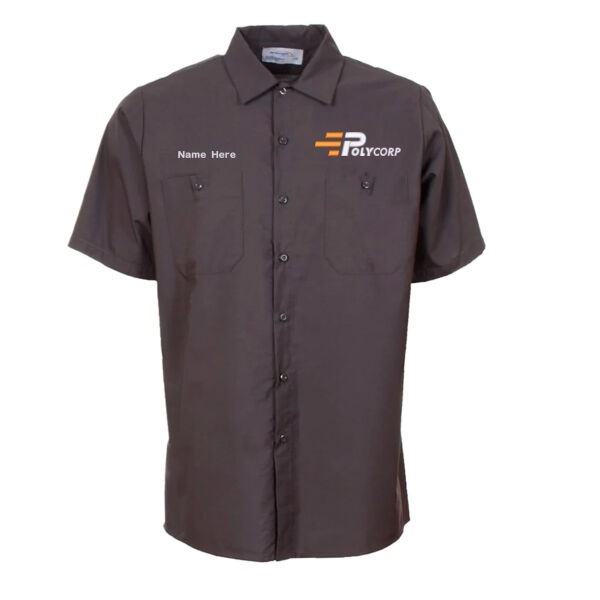 Embroidered Premium Short Sleeve Button Up Work Shirt Thumbnail